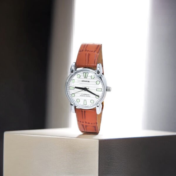 ARWATCH|| 17 jewels watch with a brown leather strap