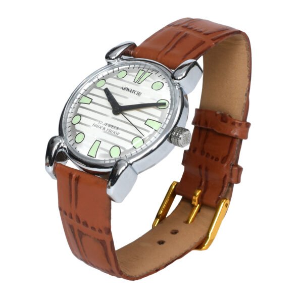 ARWATCH|| 17 jewels watch with a brown leather strap