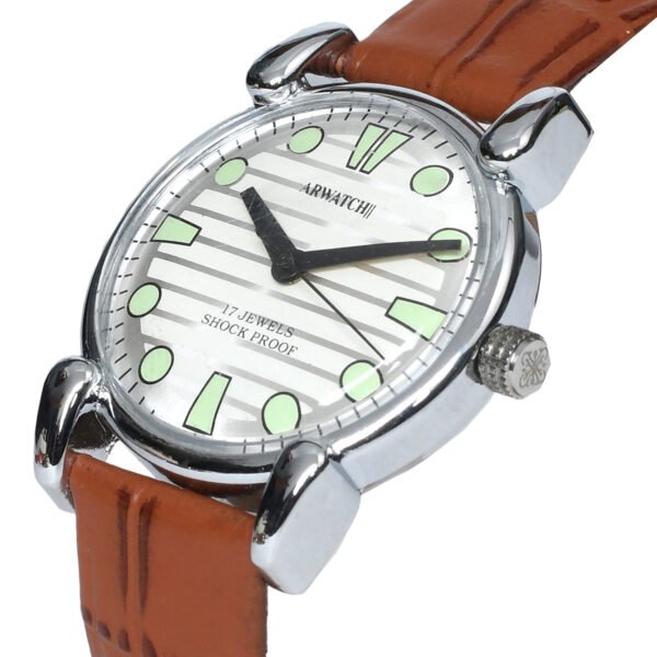 ARWATCH|| 17 jewels watch with a brown leather strap