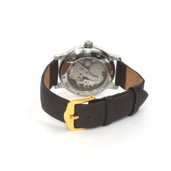 ARWATCH|| 17 Jewels Wristwatch with Stainless Steel Case and Black Leather Strap