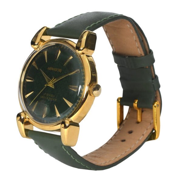 ARWATCH|| Classic Men's Watch with Green Leather Strap