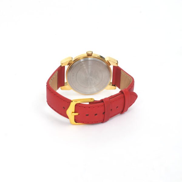 ARWATCH|| Women's Rose Gold Watch with Red Leather Strap